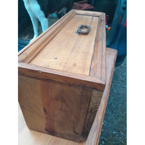 407 - Vintage pine two drawer side table