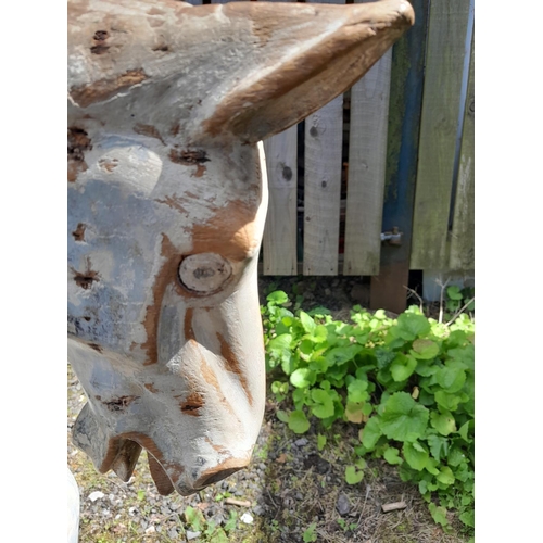 430 - Early 20th century rocking horse possibly by F H Ayres, ready for restoration or as is, note slender... 