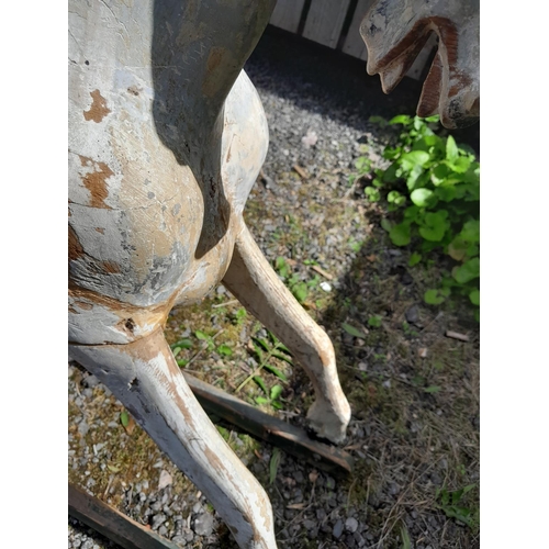 430 - Early 20th century rocking horse possibly by F H Ayres, ready for restoration or as is, note slender... 