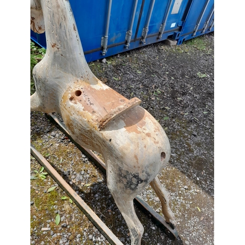 430 - Early 20th century rocking horse possibly by F H Ayres, ready for restoration or as is, note slender... 