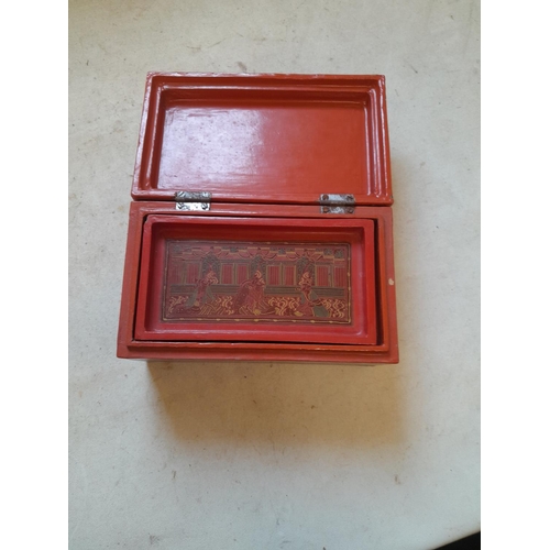 597 - Early 20th century Burmese lacquer box