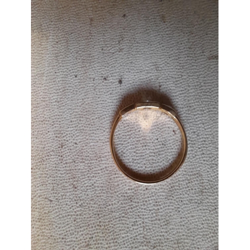 89 - Unmarked but tested 9 ct gold ring set with paste size , size O 2.3 g