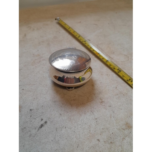 9 - Silver jewellery casket with satin liner , marks rubbed