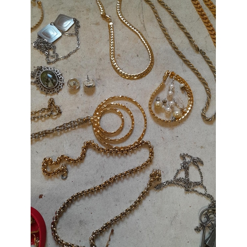 25 - Costume jewellery, earrings, gold plated necklaces,  etc.