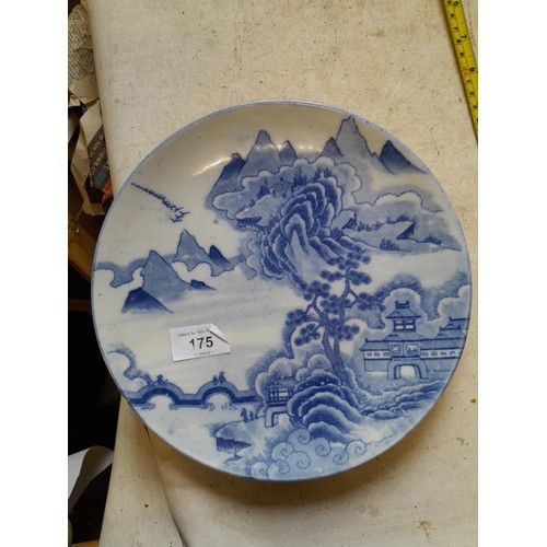 175 - 19th century Japanese plate (in good order) & 2 x 18th century Chinese blue and white vases ( both c... 