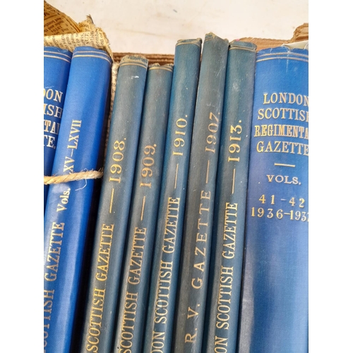 50 - 3 boxes of London Scottish Regimental Gazette, earliest edition 1896 - 1980 s