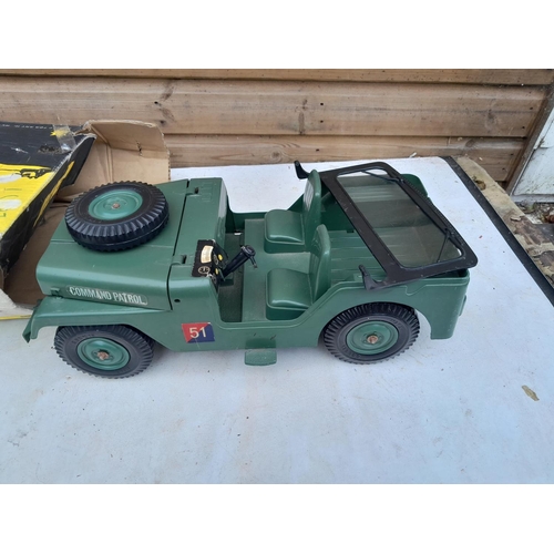 66 - Boxed dolls and games, Action Man Patrol jeep boxed with damage and aeroplane