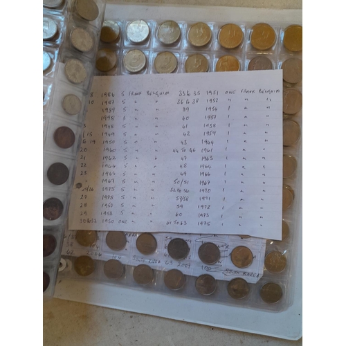 113 - Coins of the World mounted in collectors album with  vendor stock list (contents may vary to list)