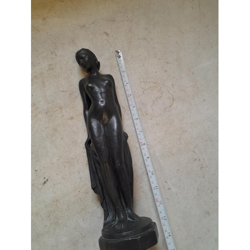 125 - Art Deco style painted  plaster figure of a lady