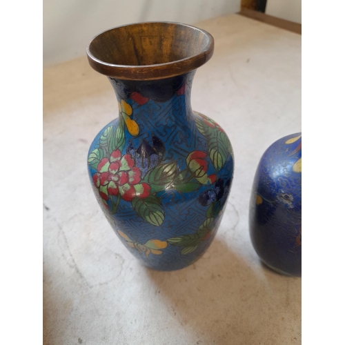 190 - Assorted vintage cloisonne vases