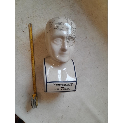 198 - Pottery phrenology head