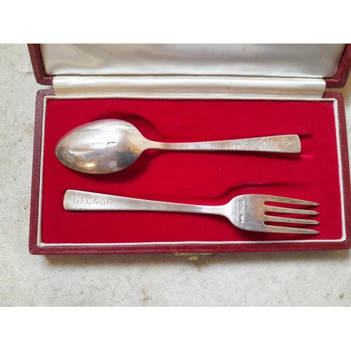 203 - Silver Christening set in presentation box 41 g