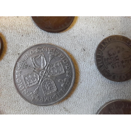 229 - Coins : 1946 Half Crown NEF, 2 x One Florins 1929 NF with light tarnish & 1919 NF, 1894 One Shilling... 