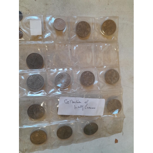 236 - Coins : assorted base metal post 1947 Crowns, Half Crowns and coinage