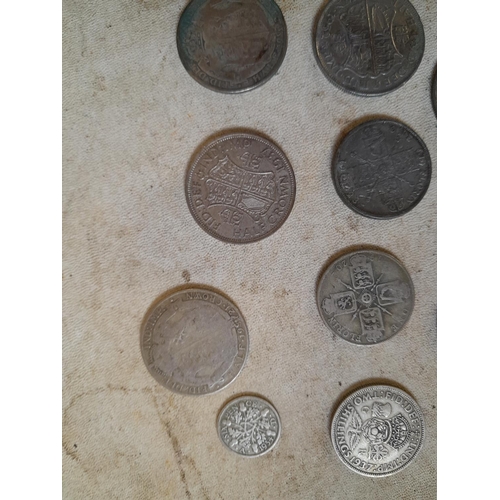 240 - Coins : Maundy Money 1868 silver Two D, F, and other pre 1947 coins, Florins Half Crowns condition v... 