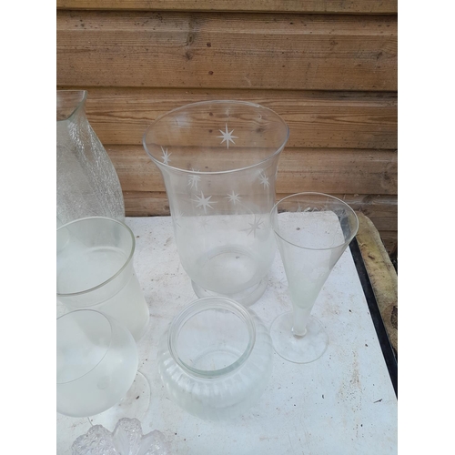 253 - Assorted glassware vases etc.