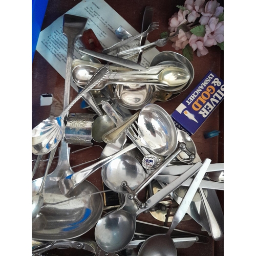 295 - Large array of assorted silver plated, chrome plated and stainless steel cutlery