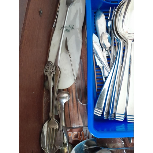 295 - Large array of assorted silver plated, chrome plated and stainless steel cutlery