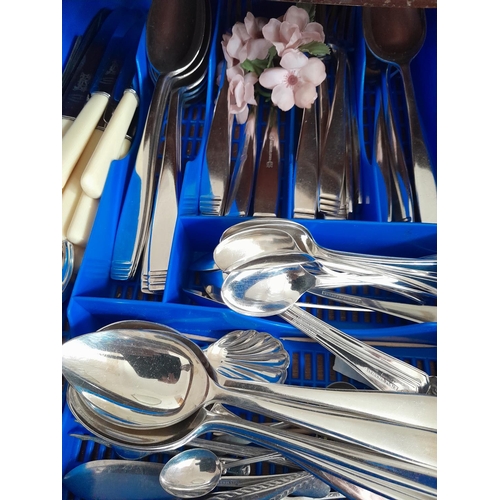 295 - Large array of assorted silver plated, chrome plated and stainless steel cutlery