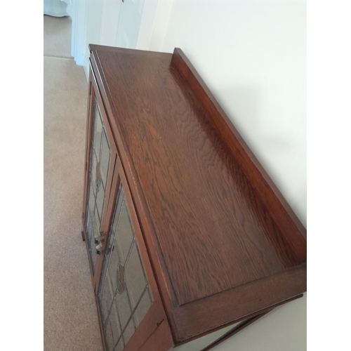 304 - Early 20th century oak glazed display cabinet