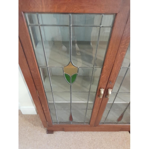 304 - Early 20th century oak glazed display cabinet