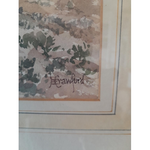 311 - 20th century watercolour by H Crawford French Provincial Scene F&G