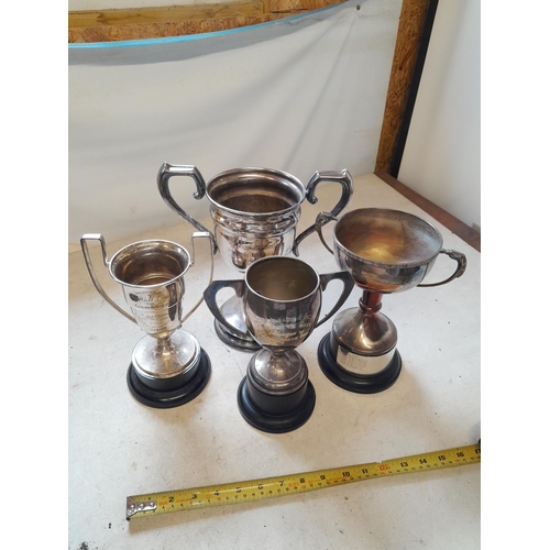 513 - 4 x silver plated trophies