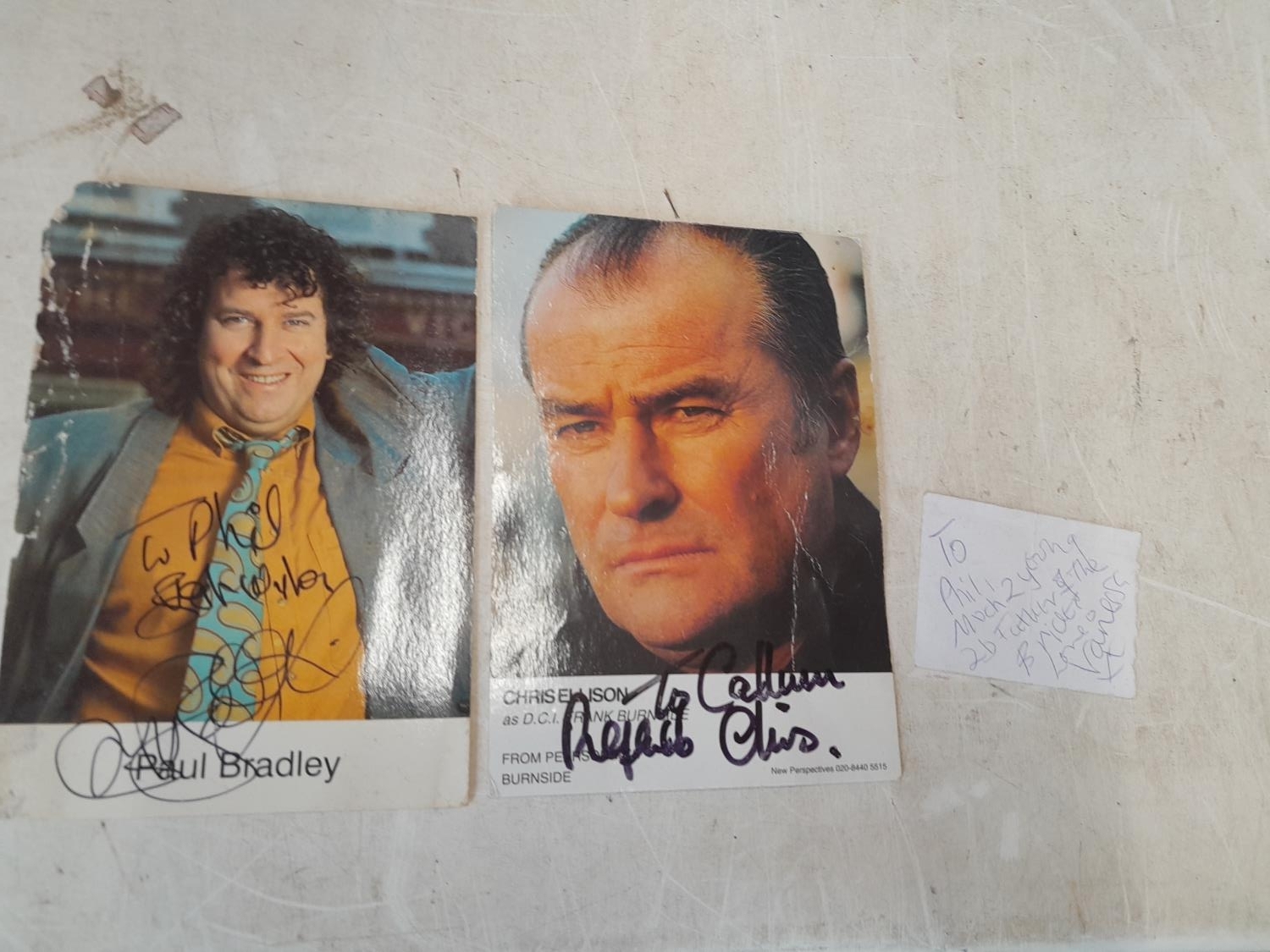 2 x signed photographs Chris Ellison (The Bill) & Paul Bradley