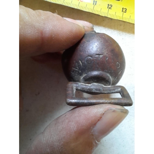 610 - Detectorist finds : 1 x crotal bell stamped Victoria with number