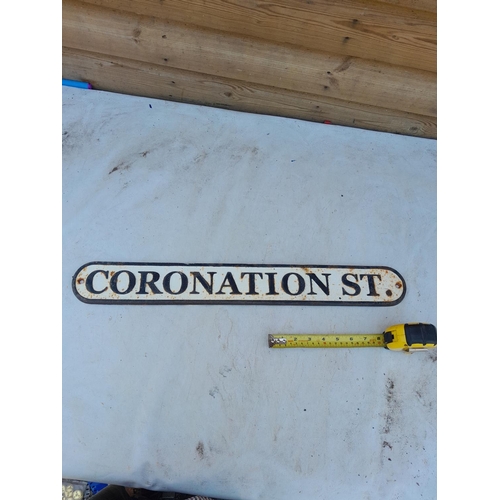 671 - Cast iron Coronation Street , street sign