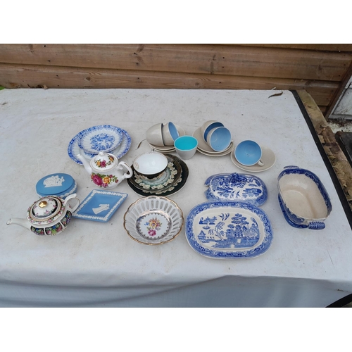 1A - Assorted blue and white china, Poole Pottery part coffee set