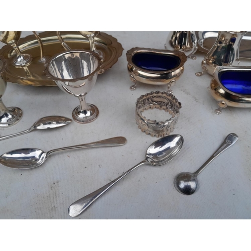 5 - Assorted silver plated ware and silver serviette ring