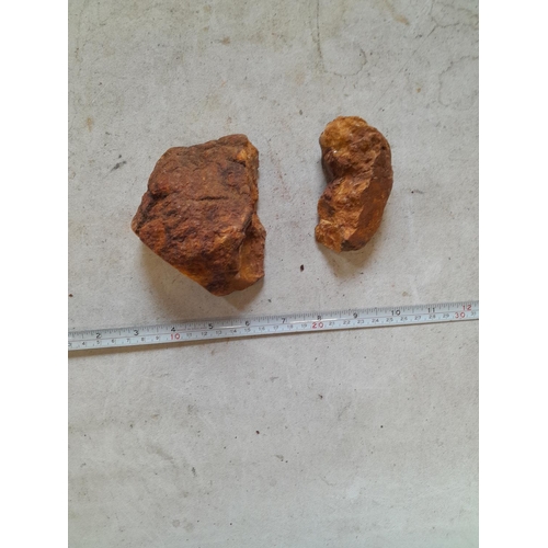 45 - Large lump of fossilized amber broken in 2 pieces 327 g