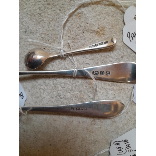 91 - Various silver spoons & one silver plated spoon , silver 73 g