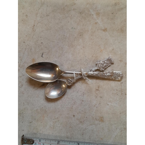 91 - Various silver spoons & one silver plated spoon , silver 73 g