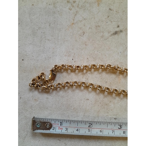 102 - 9 ct gold open link necklace 34.1 g