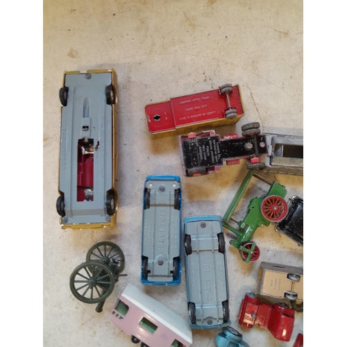 111 - Assorted play worn die cast toy cars : Lesney, Corgi, Dinky