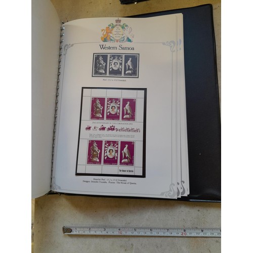 120 - Stamps :  25th Anniversary of the Coronation Commemorative stamp albums, 2 x sparsely filled albums ... 