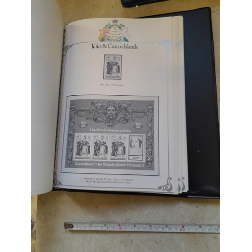 120 - Stamps :  25th Anniversary of the Coronation Commemorative stamp albums, 2 x sparsely filled albums ... 