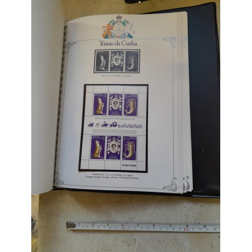 120 - Stamps :  25th Anniversary of the Coronation Commemorative stamp albums, 2 x sparsely filled albums ... 