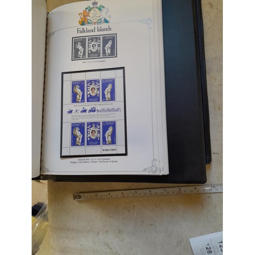 120 - Stamps :  25th Anniversary of the Coronation Commemorative stamp albums, 2 x sparsely filled albums ... 