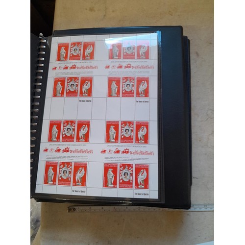 120 - Stamps :  25th Anniversary of the Coronation Commemorative stamp albums, 2 x sparsely filled albums ... 