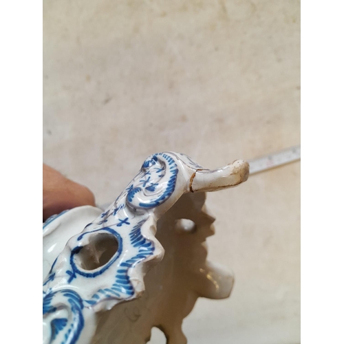 151 - 19th century Delft candlestick, restoration to foot