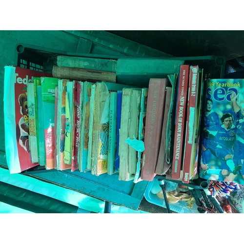 160 - Three boxes of assorted books and magazines, childrens and others