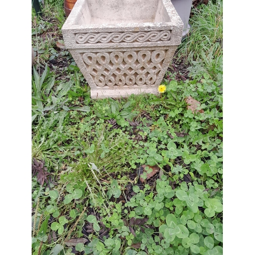 161 - Cotswold composite stone planter (very heavy) & one other circular planter