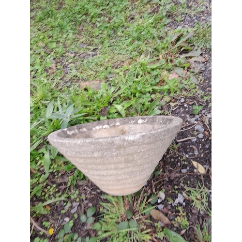 161 - Cotswold composite stone planter (very heavy) & one other circular planter