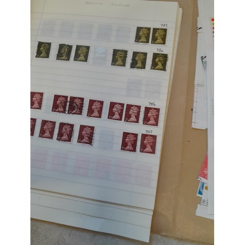 175 - Stamps : Folder of unmounted mint GB Commemorative stamps as part sheets and blocks, from 1960s and ... 