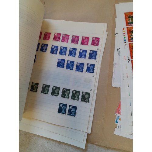 175 - Stamps : Folder of unmounted mint GB Commemorative stamps as part sheets and blocks, from 1960s and ... 