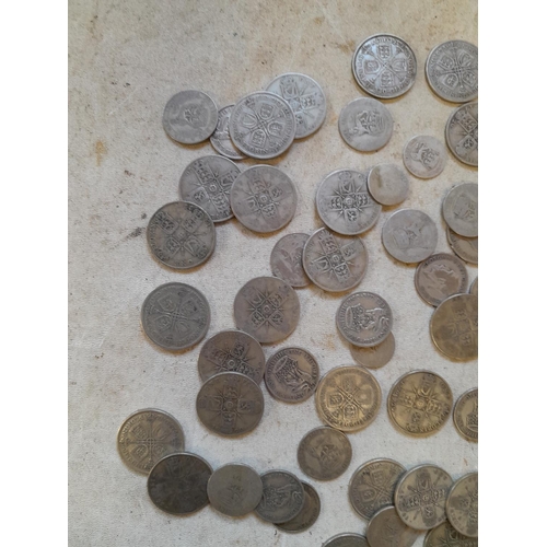 176 - Coins : Approx 550 g of pre 1947 silver coins all from circ.,  condition varies