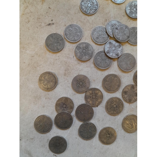 177 - Coins : Approx 550 g of pre 1947 silver coins all from circ.,  condition varies